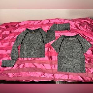 PINK Victoria's Secret Athletic Seamless Crop Top Matching Set in Heathered Gray